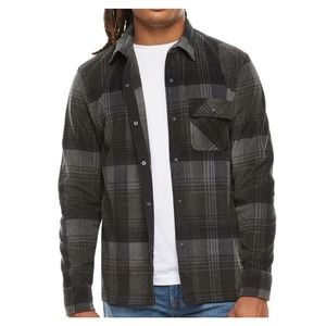 Arizona Gray Black Plaid Flannel Shirt * Men's SZ S Long Sleeve Button MC305